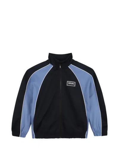 Kenzo Kids' Logo-patch Panelled Jacket In Blue