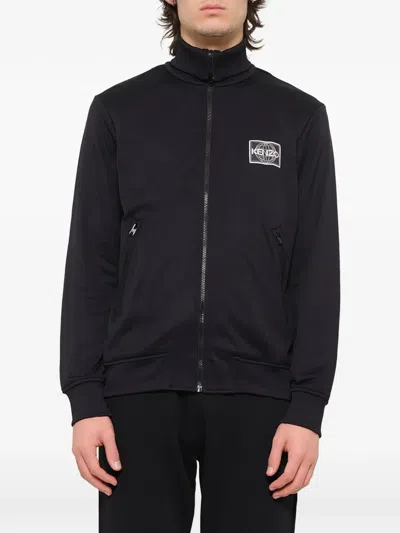 Kenzo Logo-patch Track Jacket In Black