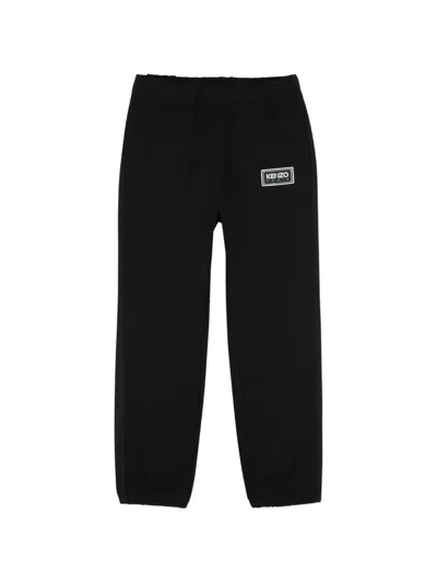 Kenzo Kids' Logo-patch Track Pants In Black