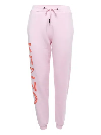 Pre-owned Kenzo Logo-print Drawstring-waist Track Pants In Pink