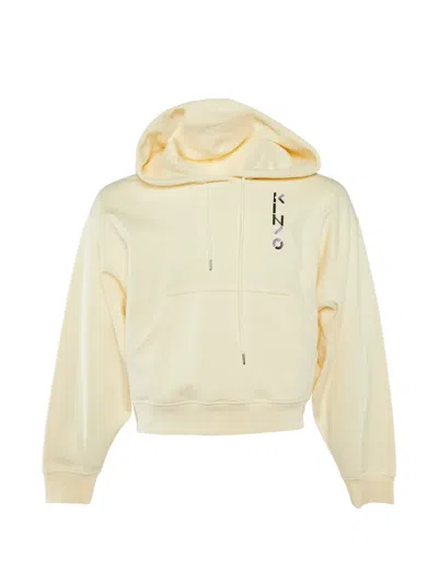 Pre-owned Kenzo Logo-print Hoodie In Yellow