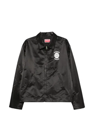 Kenzo Logo-print Satin Jacket In Black