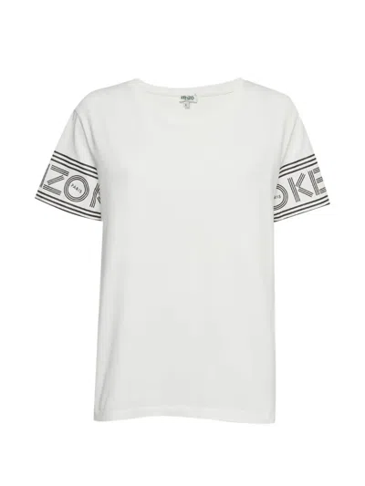 Pre-owned Kenzo Logo-print Short-sleeve T-shirt In White