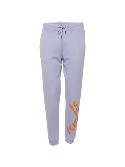 Pre-owned Kenzo Logo-print Track Trousers In Purple