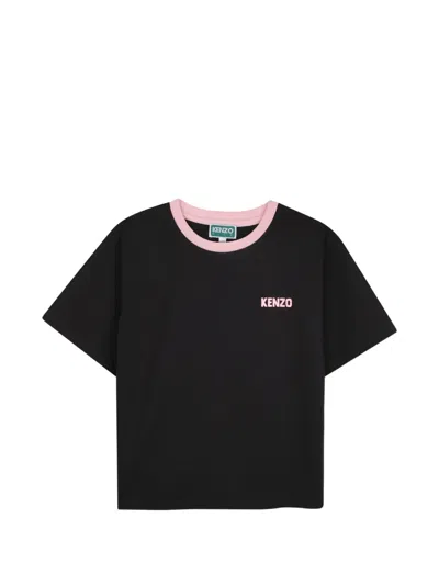 Kenzo Kids' Logo-print T-shirt In Black