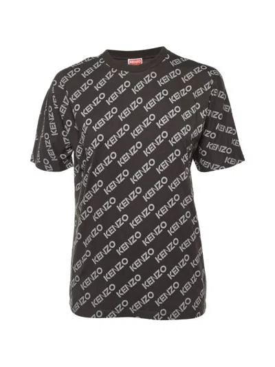 Pre-owned Kenzo Logo-print T-shirt In Gray