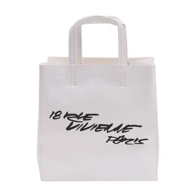 Kenzo Logo-printed Leather Tote Bag In White