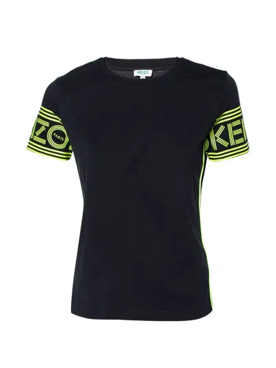 Pre-owned Kenzo Logo-sleeve T-shirt In Black