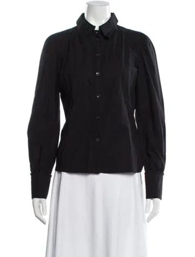 Pre-owned Kenzo Long Sleeve Blouse In Gray