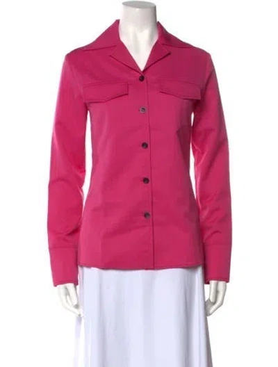 Pre-owned Kenzo Long Sleeve Button-up Top In Pink