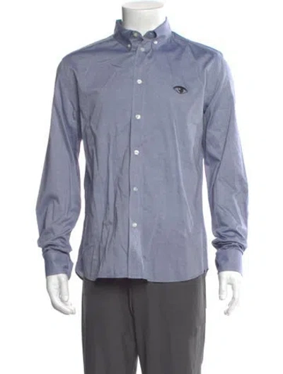 Pre-owned Kenzo Long Sleeve Dress Shirt In Blue