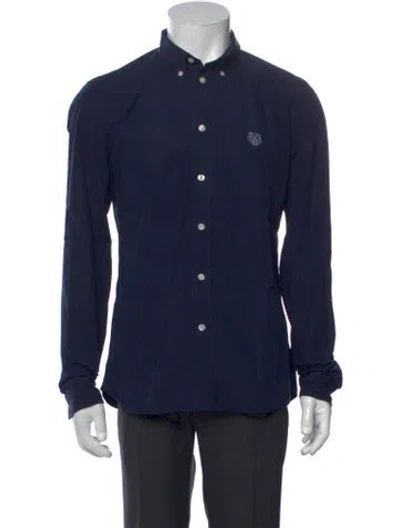 Pre-owned Kenzo Long Sleeve Dress Shirt In Blue