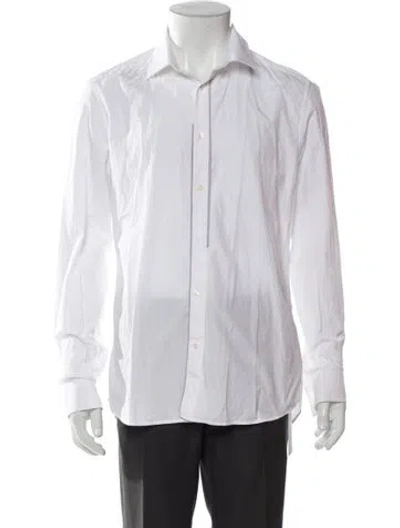 Pre-owned Kenzo Long Sleeve Dress Shirt In White