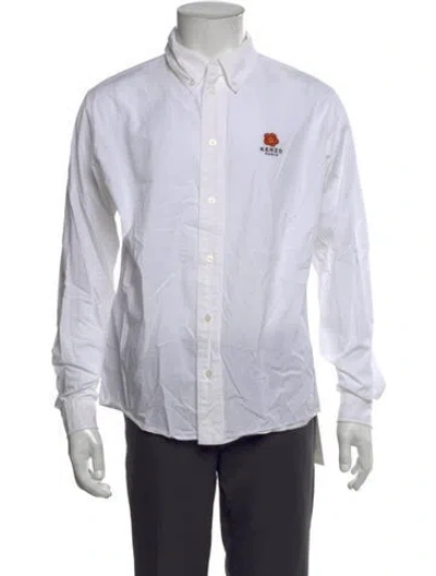 Pre-owned Kenzo Long Sleeve Dress Shirt In White