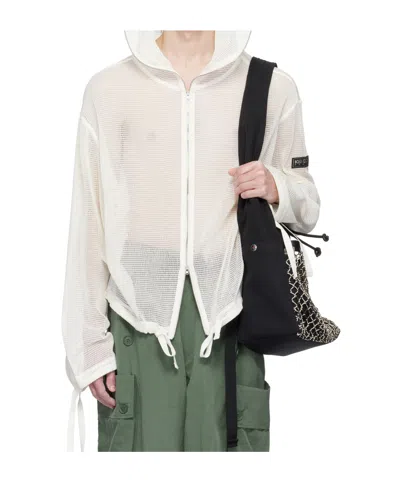 Kenzo Long Sleeve Hooded Jacket In White