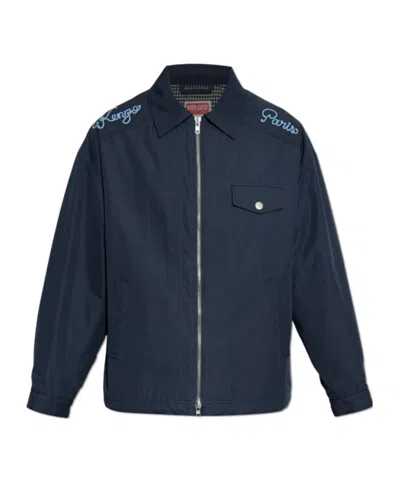 Kenzo Long Sleeve Jacket In Blue