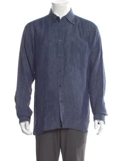 Pre-owned Kenzo Long Sleeve Shirt In Blue