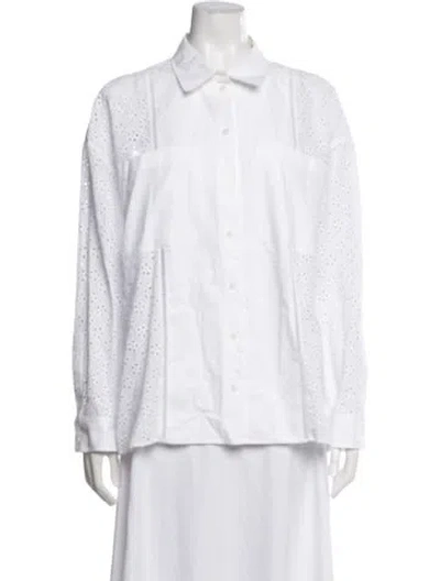 Pre-owned Kenzo Long Sleeve Top In White