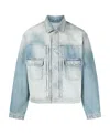Kenzo Long-sleeved Buttoned Denim Jacket In White