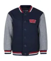 Kenzo Blue Bomber Jacket For Boy With Logo In Black