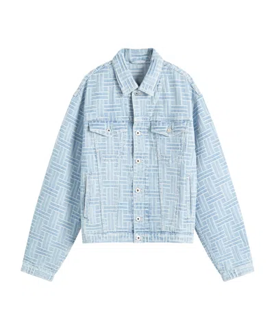 Kenzo Denim Embroidered Denim Jacket In Bleached Blue D