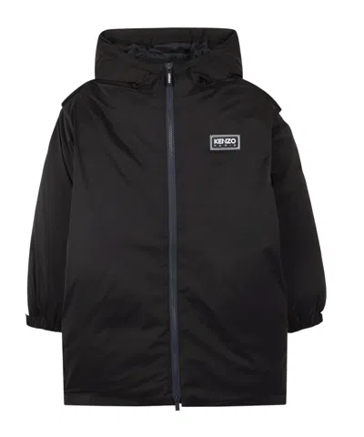 Kenzo Kids' Long-sleeved Cotton-padded Jacket In Black