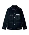 Kenzo Long-sleeved Denim Coat In Black