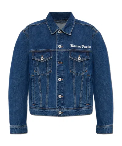 KENZO KENZO BARK EMBROIDERED DENIM JACKET
