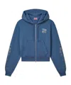 Kenzo Long-sleeved Hooded Hoodie In Blue