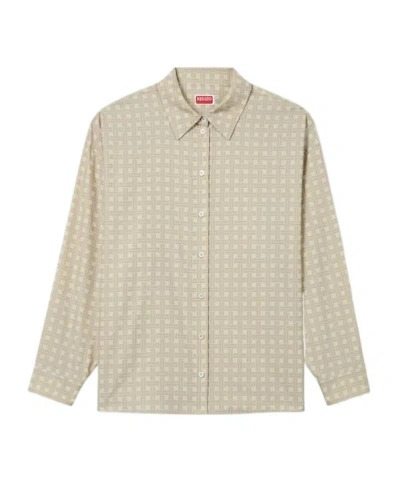 KENZO KENZO WEAVE DROPPED TWILL SHOULDER SHIRT
