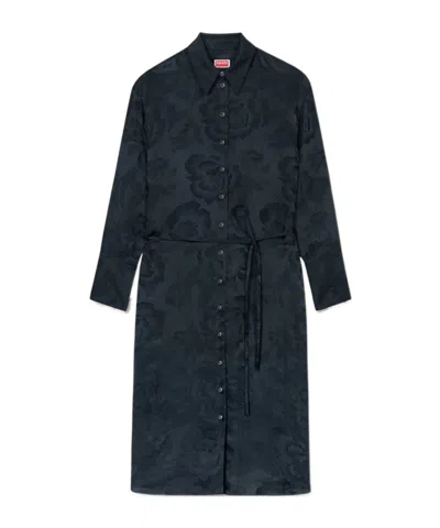KENZO KENZO PEONIES MIDI SHIRT DRESS