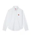 Kenzo Boke Flower Embroidered Slim-fit Shirt In White