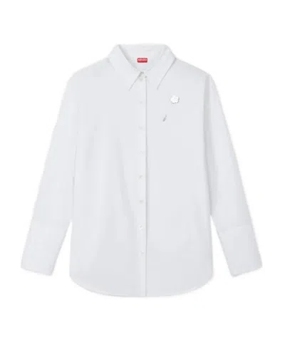 Kenzo Long-sleeved Shirt In White