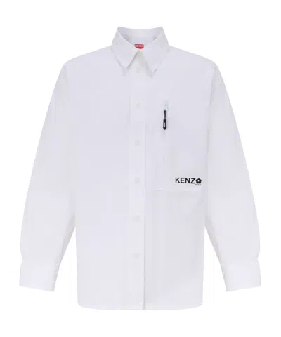 Kenzo Long-sleeved Shirt In White