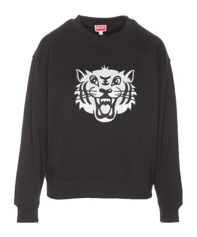 KENZO KENZO TIGER EMBROIDERED CREWNECK SWEATSHIRT