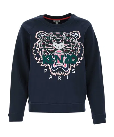 Kenzo Long-sleeved Sweater In Blue