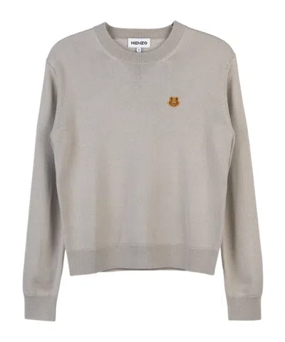 Kenzo Long-sleeved Sweater In Gray