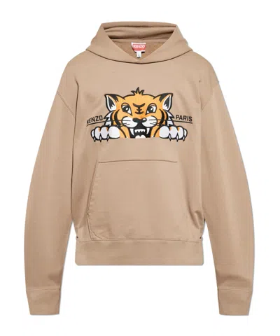 Kenzo Long-sleeved Sweater In Nude