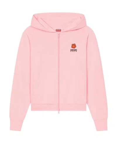 KENZO 'BOKE FLOWER CREST' HOODED EMBROIDERED ZIP-UP CARDIGAN