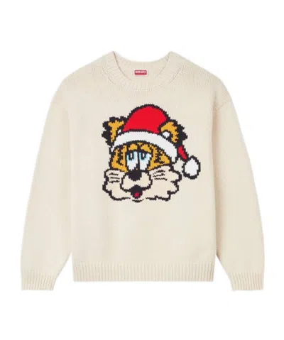 Kenzo Long-sleeved Sweater In White