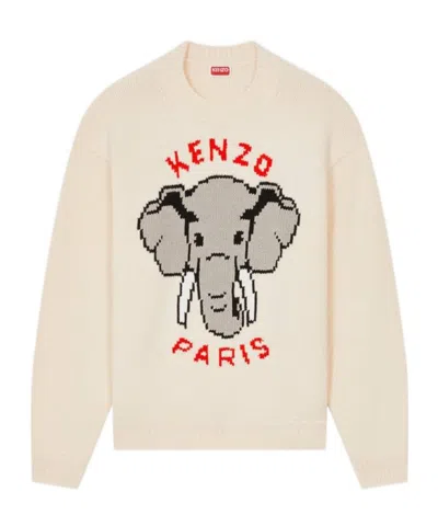 Kenzo Long-sleeved Sweater In White