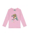 Kenzo Tiger-print Cotton T-shirt In Pink