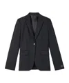 Kenzo Long-sleeved Wool Suit Coat In Black