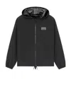 Kenzo Long Two-tone Windbreaker " Paris" In Black