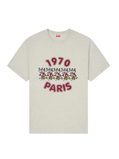 Kenzo Gots Wild Tiger Embroidery Loose T Shirt In Neutral