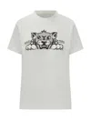 Kenzo Happy Tiger Loose Crew Neck T-shirt In White