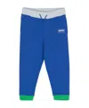 Kenzo Colour-block Cotton Track Pants In Blue