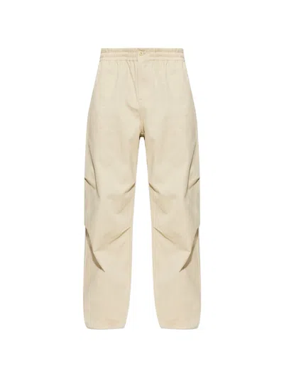 Kenzo Loose-fit Cotton Trousers In Neutral