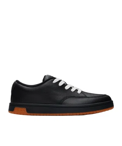 Kenzo Low Upper Board Shoes Decorated With Logo In Black