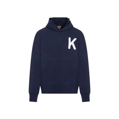 KENZO LUCKY TIGER BLUE COTTON HOODIE